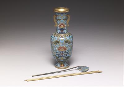 图片[3]-Copper vase in cloisonne enamels, Qing dynasty (1644-1911)-China Archive